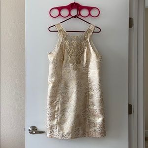 Lilly Pulitzer Metallic Gold Largo Shift Dress